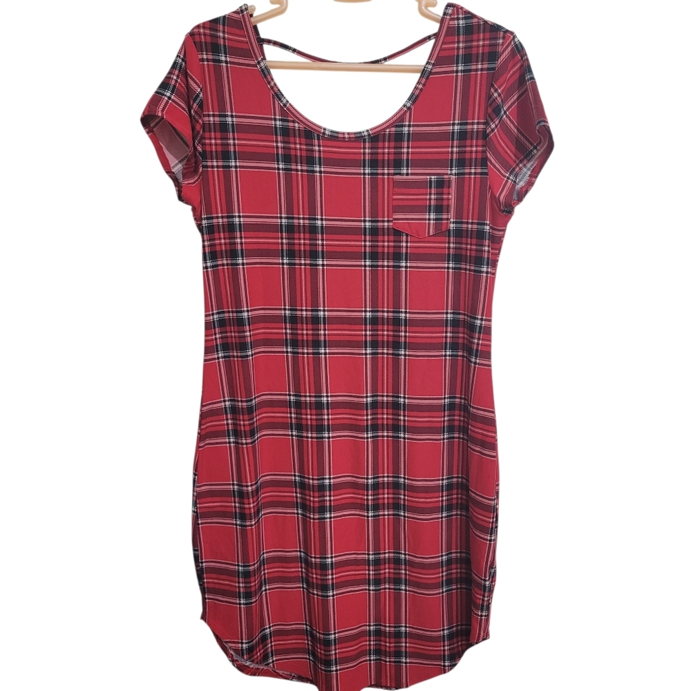Red Plaid Mini Dress